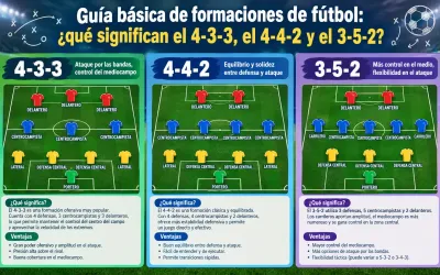 Guía básica de formaciones de fútbol: ¿qué significan el 4-3-3, el 4-4-2 y el 3-5-2?
