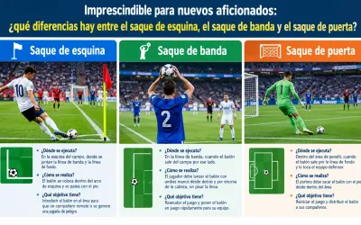 Imprescindible para nuevos aficionados: ¿qué diferencias hay entre el saque de esquina, el saque de banda y el saque de puerta?