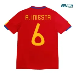 Camiseta A.INIESTA 6 Calidad Premium España Local Primera Equipación 2010 Vintage