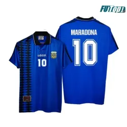 Camiseta MARADONA 10 Calidad AAA Argentina Visitante 1994 Retro Clasico