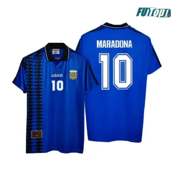 Camiseta MARADONA 10 Calidad AAA Argentina Visitante 1994 Retro Clasico