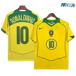 Camiseta Futbol RONALDINHO 10 Brasil Home Primera Equipación 2004/06 Retro Clasico