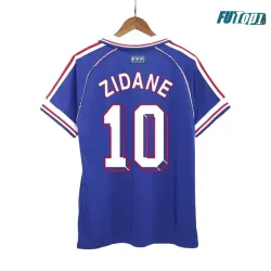 Camiseta Barata ZIDANE 10 Francia Visitante 1998 Retro Clasico