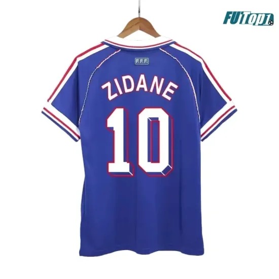 Camiseta Barata ZIDANE 10 Francia Visitante 1998 Retro Clasico