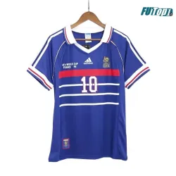 Camiseta Barata ZIDANE 10 Francia Visitante 1998 Retro Clasico