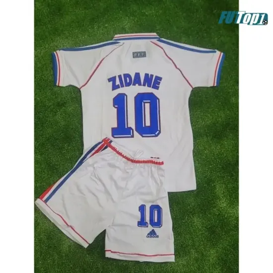 Camiseta Calidad Premium ZIDANE 10 Francia Segunda Equipación 1998 Retro Equipación