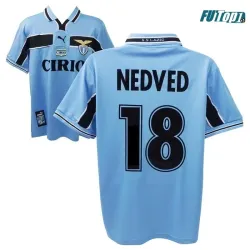 Camiseta Futbol NEDVED 18 Lazio Local 1998/99 Retro Clasico