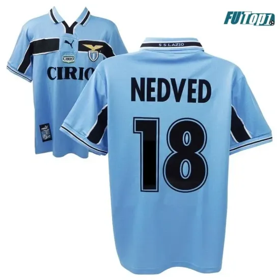 Camiseta Futbol NEDVED 18 Lazio Local 1998/99 Retro Clasico