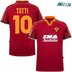 Camiseta Calidad AAA TOTTI 10 AS Roma Local Primera Equipación 1998/99 Retro Clasico