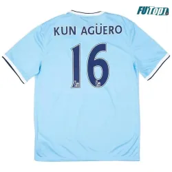 Camiseta Calidad THAI KUN AGÜERO 16 Manchester City Local Primera Equipación 2013/14 Retro