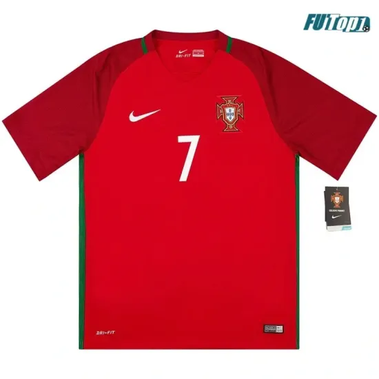 Camiseta Calidad Premium RONALDO 7 Portugal Local 2016 Antigua