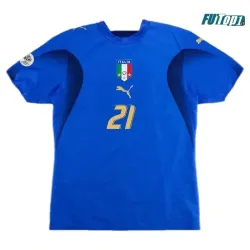 Camiseta Calidad Premium PIRLO 21 Italia Home Primera Equipación 2006 Retro