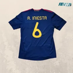 Camiseta Futbol A.INIESTA 6 España Away Segunda Equipación 2010 Retro Clasico