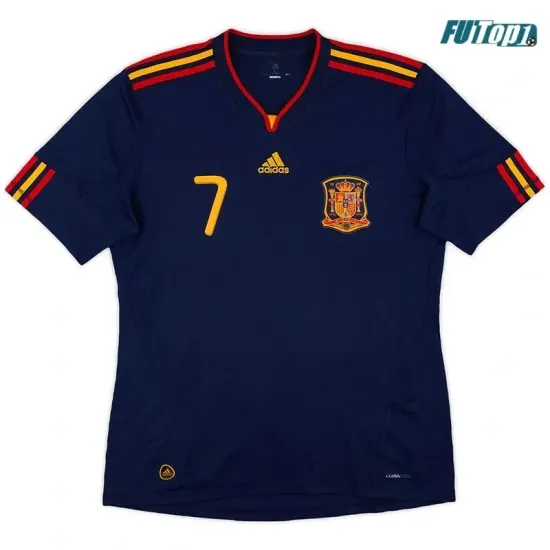 Camiseta Replica DAVID VILLA 7 España Away 2010 Retro
