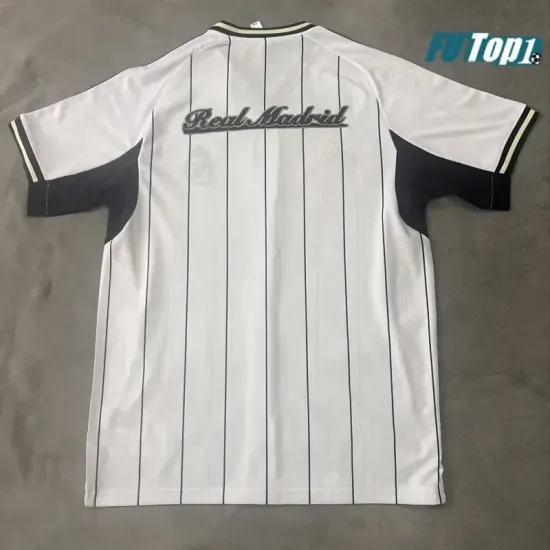 Camiseta Calidad AAA Real Madrid 2025/26 Baseball Shirt Blanco/Azul Marino