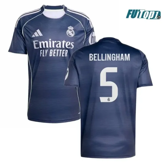 Camiseta Calidad AAA BELLINGHAM 5 Real Madrid Segunda Equipación 2025/26