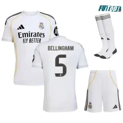 Camiseta Calidad Premium BELLINGHAM 5 Real Madrid Local Primera Equipación 2025/26 (Camiseta + Pantalón Corto)