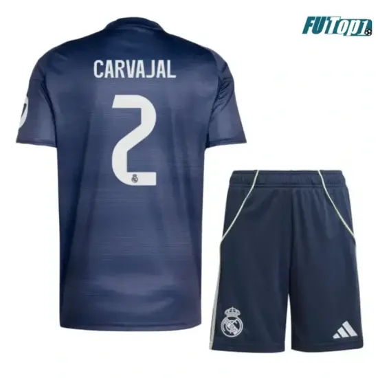 Camiseta Barata CARVAJAL 2 Real Madrid Segunda Equipación 2025/26 (Camiseta + Pantalón Corto)