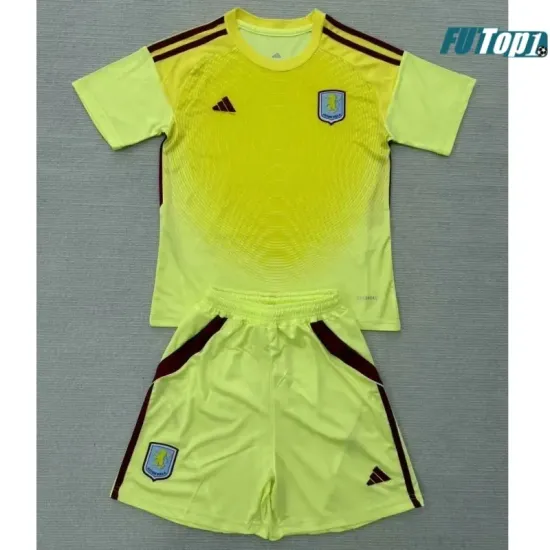 Camiseta Barata de Portero Aston Villa 2025/26 Amarillo Niño