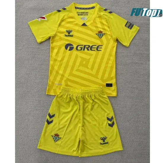 Camiseta Calidad AAA de Portero Real Betis 2025/26 Amarillo Niño con Parche La Liga