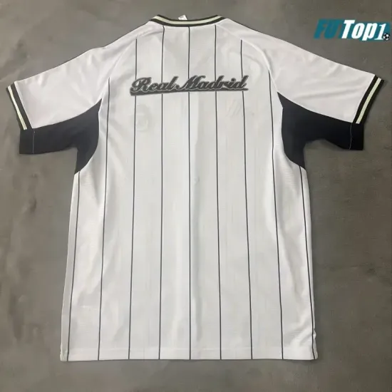 Camiseta Barata Real Madrid 2025/26 Baseball Shirt Blanco/Azul Marino Versión Jugador
