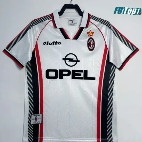 Camiseta Calidad AAA AC Milan Visitante Segunda Equipación 1997/98 Retro Clasico Edición Especial Negro