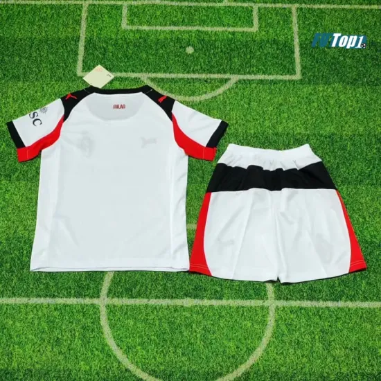Camiseta AC Milan Segunda Equipación 2025/2026 Blanco Niño Kit