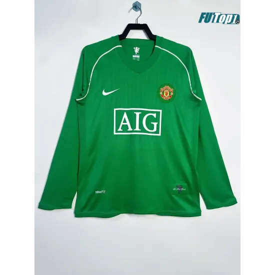 Camiseta Futbol de Portero Manchester United 2007/08 Vintage Verde ML