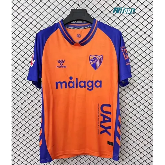 Camiseta Málaga CF Segunda Equipación 2025/2026 Naranja/Azul con Parche La Liga