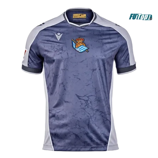 Camiseta Real Sociedad Segunda Equipación 2025/2026 Azul Marino/Gris con Parche La Liga