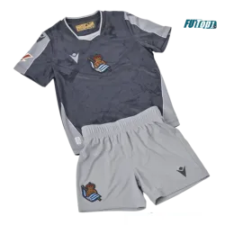 Camiseta Real Sociedad Segunda Equipación 2025/2026 Azul Marino/Gris Niño Kit con Parche La Liga