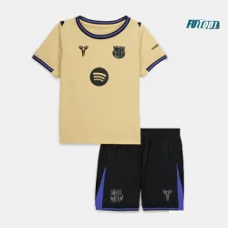 Camiseta Barcelona Segunda Equipación 2025/2026 Oro Niño Kit