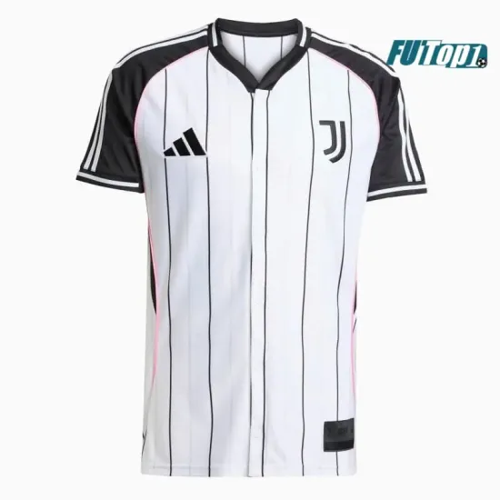 Camiseta Calidad THAI Juventus 2025/26 Baseball Shirt Blanco/Negro