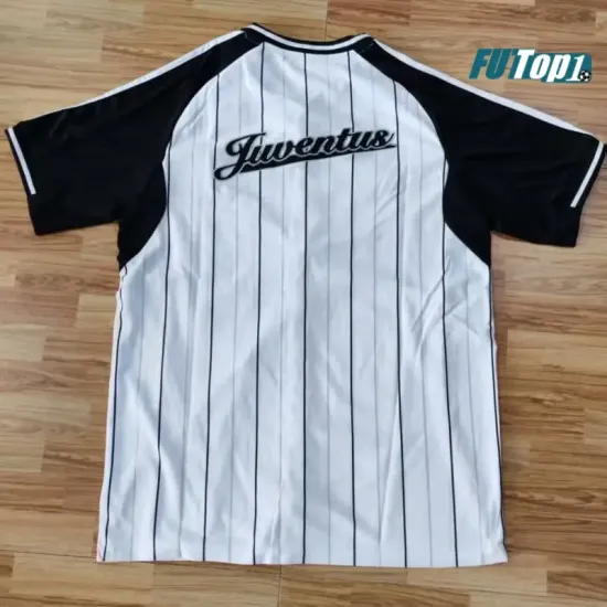 Camiseta Calidad THAI Juventus 2025/26 Baseball Shirt Blanco/Negro