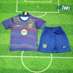 Camiseta de Entrenamiento Barcelona 2025/26 Pre-Match Azul (Camiseta + Pantalón Corto)