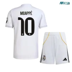 Camiseta MBAPPÉ 10 Real Madrid Primera Equipación 2025/2026 Blanco Niño Kit