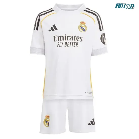 Camiseta MBAPPÉ 10 Real Madrid Primera Equipación 2025/2026 Blanco Niño Kit