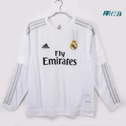 Camiseta Real Madrid Primera Equipación Retro 2015/16 ML Blanco