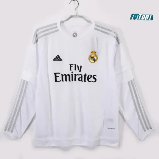 Camiseta Real Madrid Primera Equipación Retro 2015/16 ML Blanco