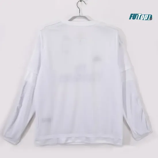 Camiseta Real Madrid Primera Equipación Retro 2015/16 ML Blanco