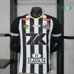 Camiseta Santos FC Segunda Equipación 2025/2026 Negro/Blanco con Publicitario (EDICIÓN JUGADOR)