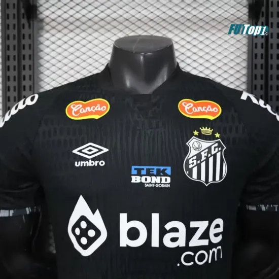 Camiseta Santos FC 2025/2026 Edición Especial Negro con Publicitario (EDICIÓN JUGADOR)