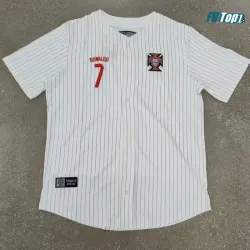Camiseta Barata Portugal 2025 Baseball Shirt Blanco