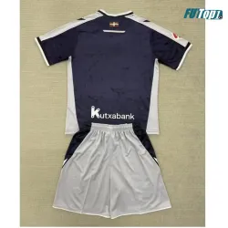 Camiseta Replica Real Sociedad Away Segunda Equipación 2025/26 (Camiseta + Pantalón Corto) con Parche La Liga