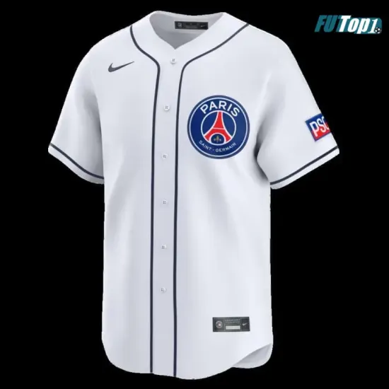 Camiseta Barata PSG 2025/26 Baseball Shirt Blanco