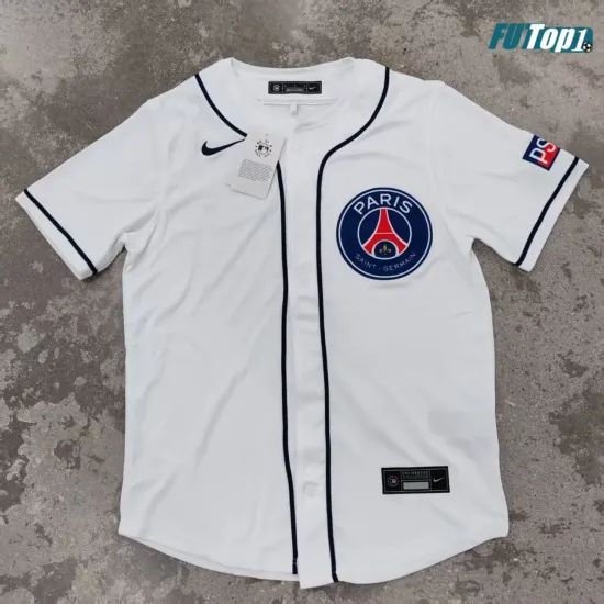 Camiseta Barata PSG 2025/26 Baseball Shirt Blanco