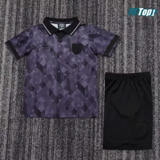Camiseta Futbol Inglaterra 1990 Vintage Edición Especial Negro/Gris Niño