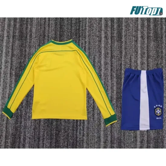 Camiseta Brasil Home 1998 Niño Retro ML