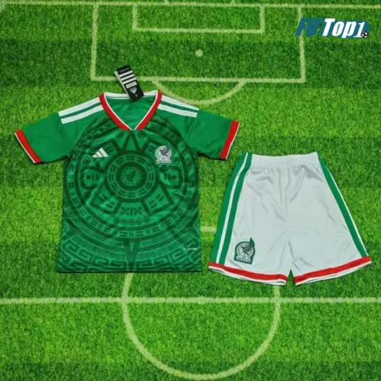 Camiseta México 2026 Niño Verde/Rojo
