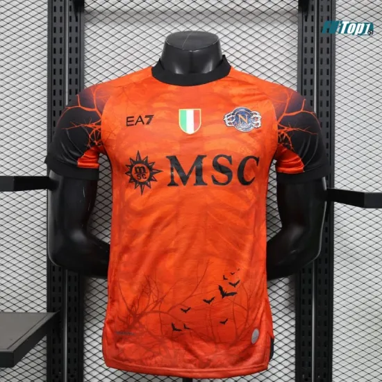 Camiseta Napoli 2025/2026 Edición Especial de Halloween Versión Jugador Naranja